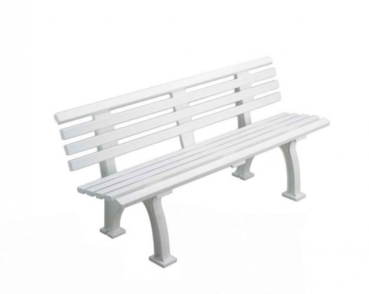Comfortabele bank met rugleuning, kleur: wit, 150 cm.